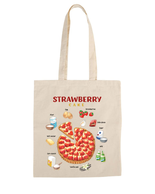 Strawberry Cake Chibite Tote Bag