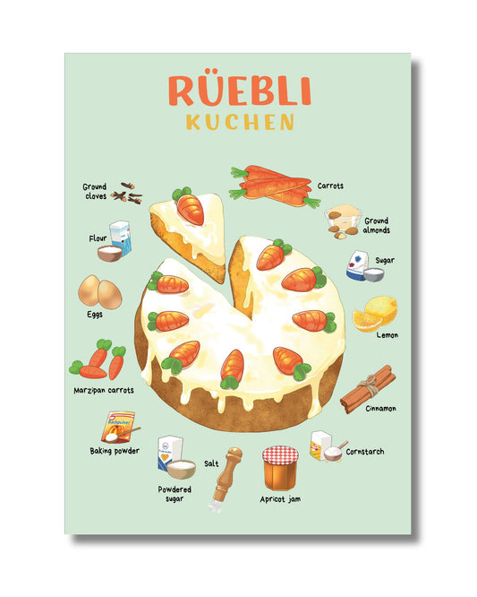 Rüeblikuchen Chibite –  Zutaten
